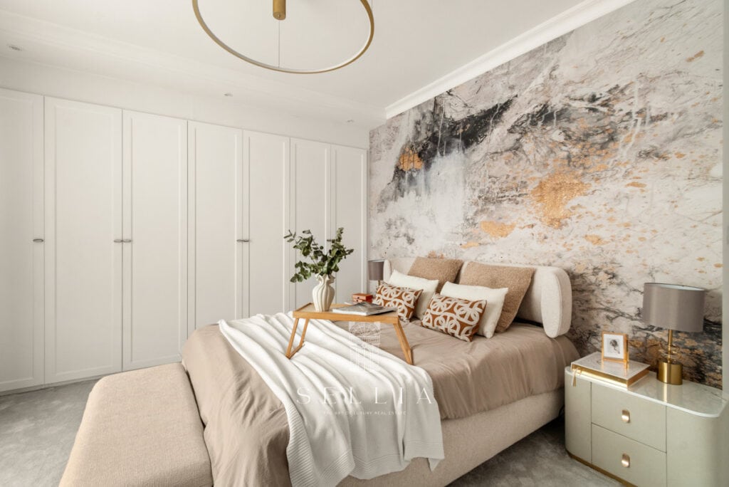 Penthouse z tarasem w Miasteczku Wilanów, luksusowe wnętrza, elegancki wystrój, idealne miejsce do r.